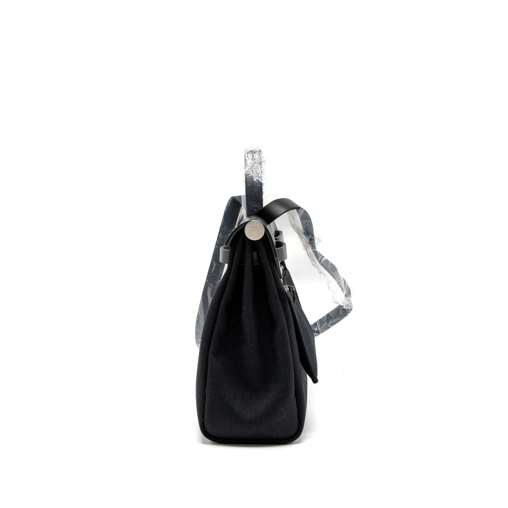 HERMES HERBAG ZIP 31 BAG RETOURNE TOILE MILITARIES CANVAS/HUNTER BLACK SHW