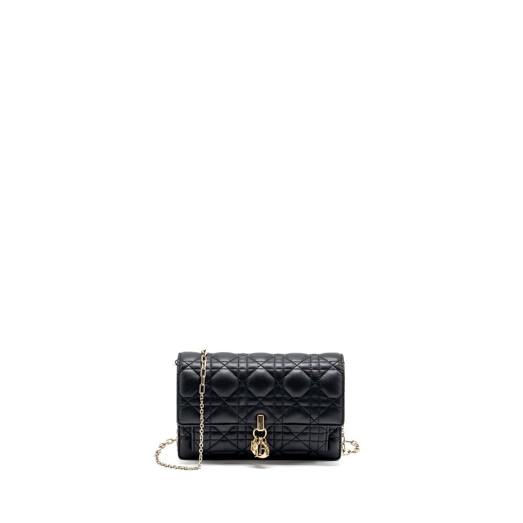 DIOR MY DIOR DAILY CHAIN POUCH LAMBSKIN BLACK LGHW