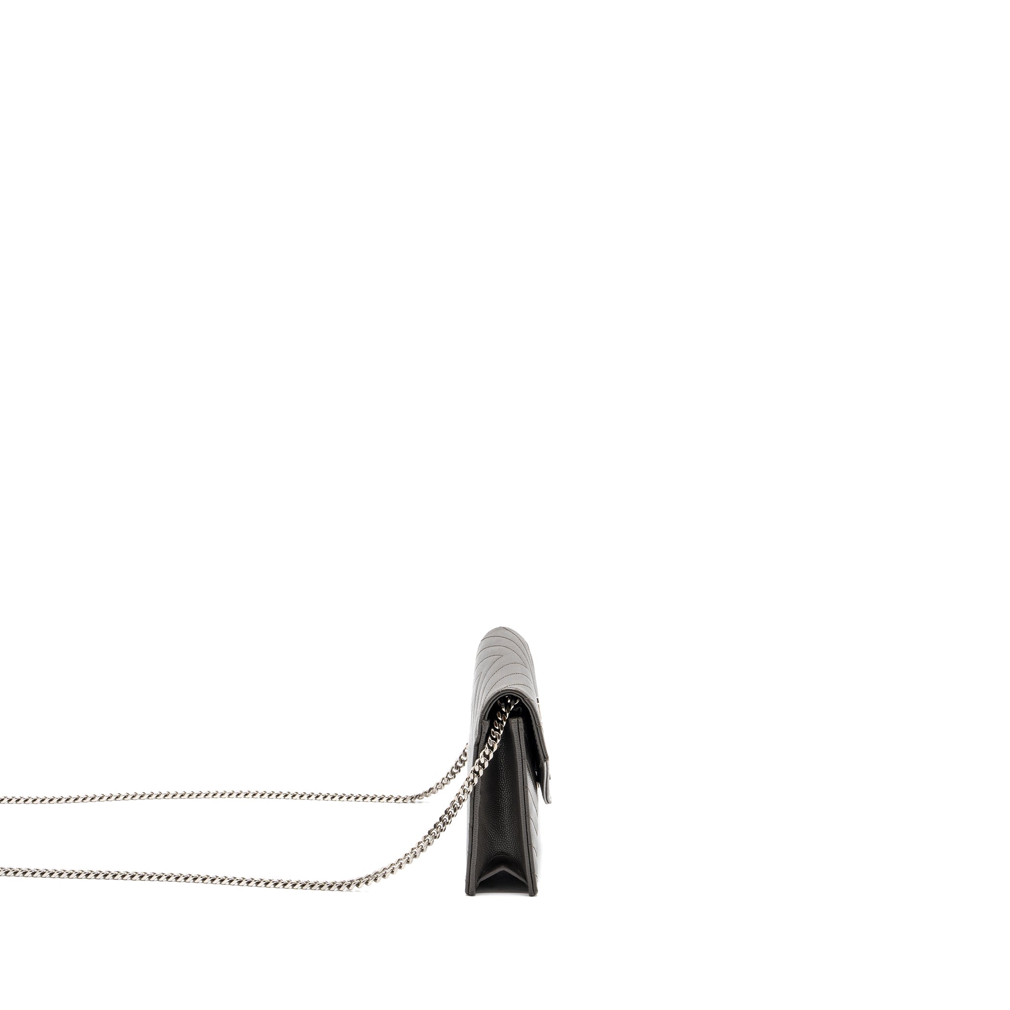 SAINT LAURENT/YSL ENVELOP CHAIN BAG CALFSKIN GREY SHW