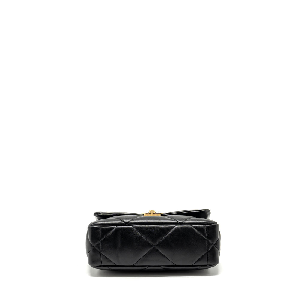 CHANEL SMALL 19 BAG LAMBSKIN BLACK MULTICOLOUR HARDWARE