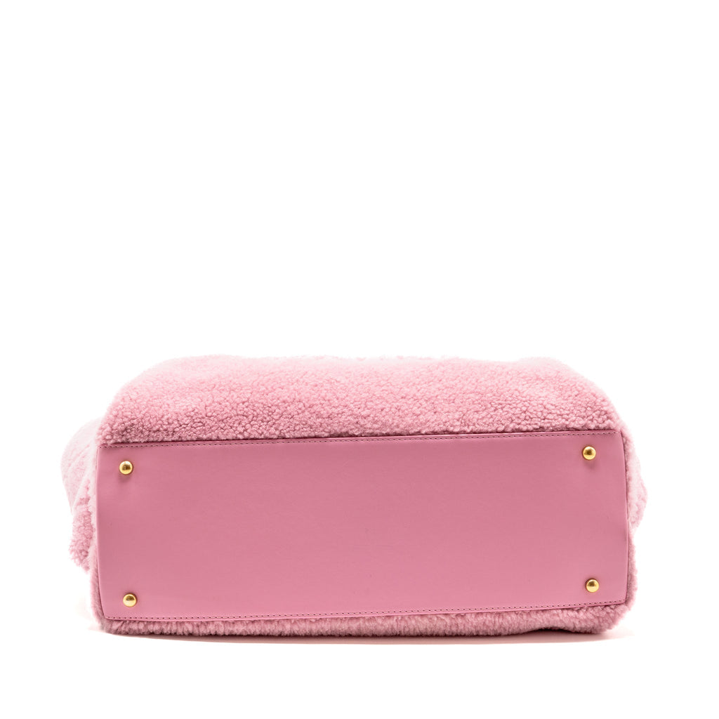 CHANEL 22A DEAUVILLE TOTE SHEARLING LAMBSKIN PINK GHW (MICROCHIP)