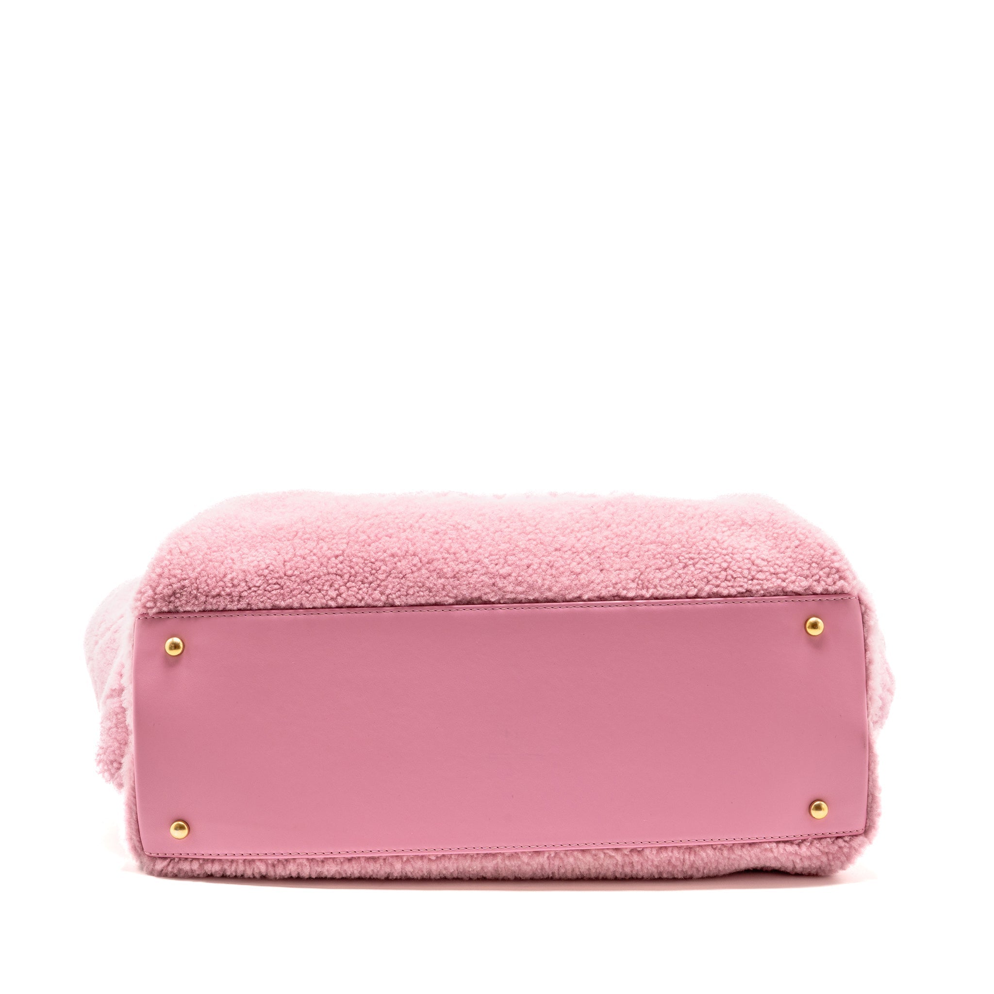 CHANEL 22A DEAUVILLE TOTE SHEARLING LAMBSKIN PINK GHW (MICROCHIP)