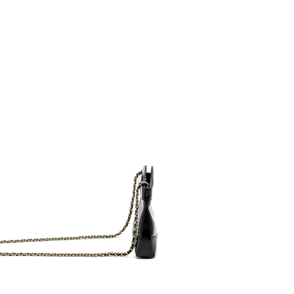 CHANEL 24C MINI 31 CLUTCH WITH CHAIN SHINY CALFSKIN BLACK LGHW (MICROCHIP)