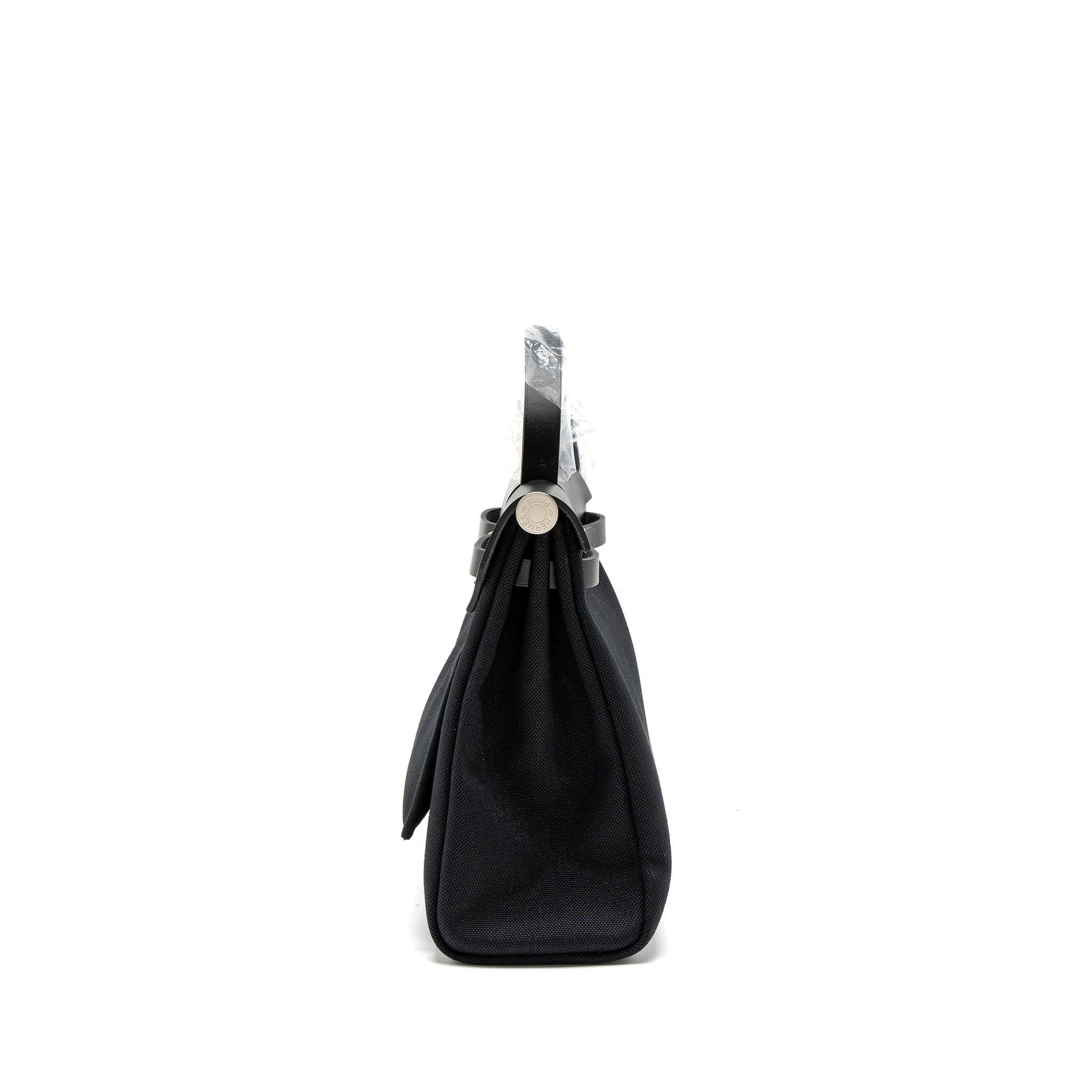 HERMES HERBAG ZIP 31 BAG RETOURNE TOILE MILITARIES CANVAS/HUNTER BLACK SHW