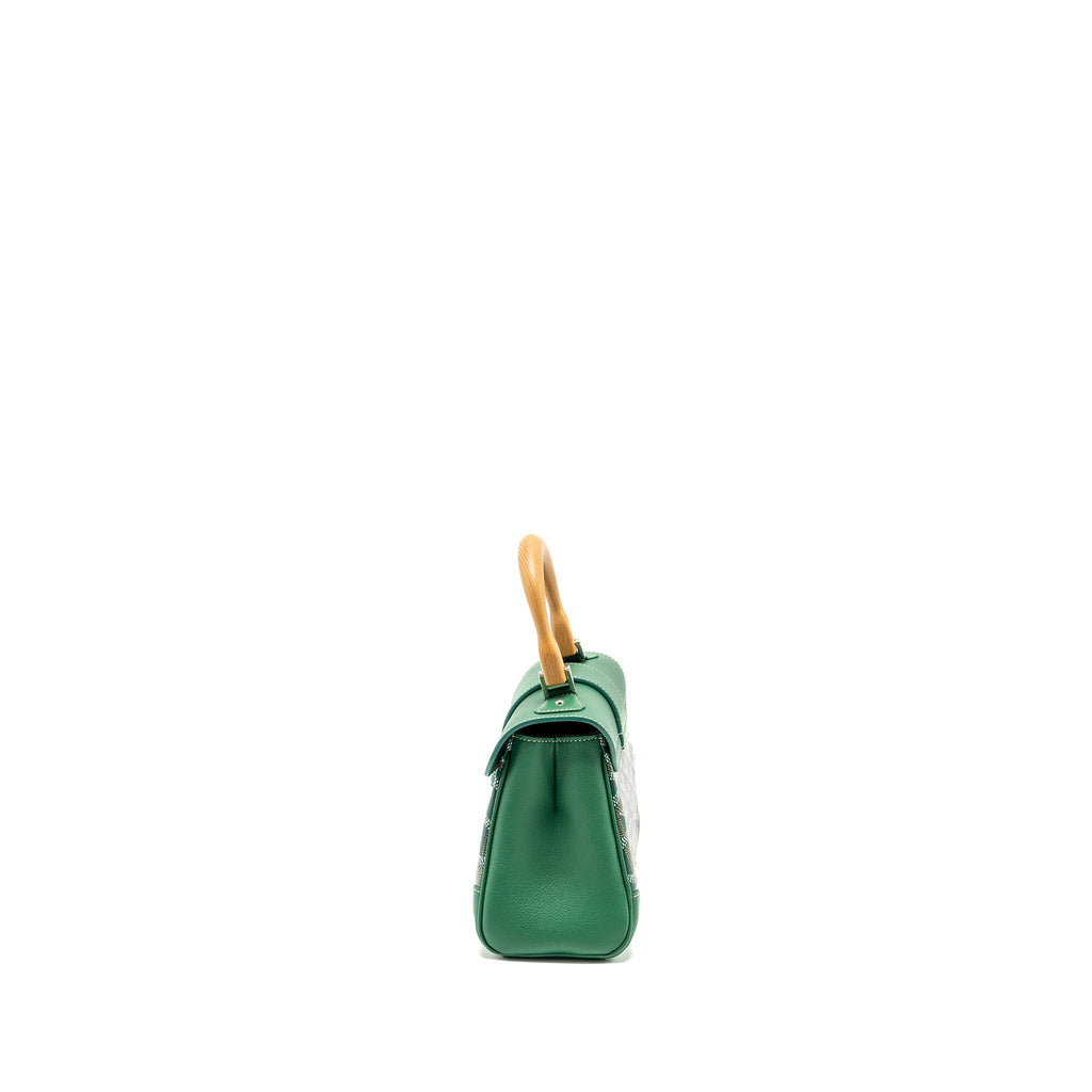 GOYARD MINI SAIGON BAG GOYARDLINE CANVAS/CALFSKIN GREEN SHW