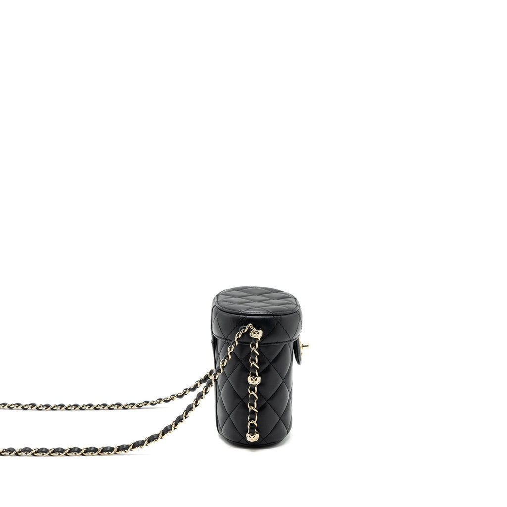 CHANEL VANITY WITH CHAIN LAMBSKIN BLACK LGHW(MICROCHIP)