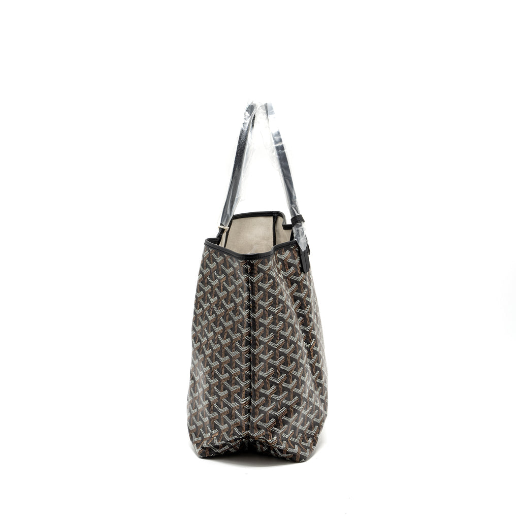 GOYARD SAINT LOUIS PM TOTE BAG GOYARDLINE CANVAS / LEATHER BLACK SHW