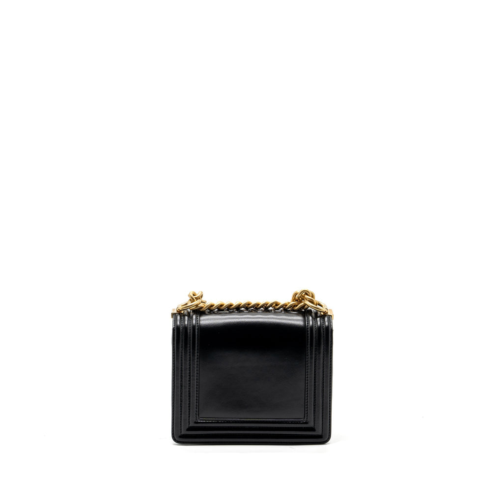 CHANEL MINI SQUARE BOY BAG LIMITED EDITION CALFSKIN BLACK GHW (MICROCHIP)
