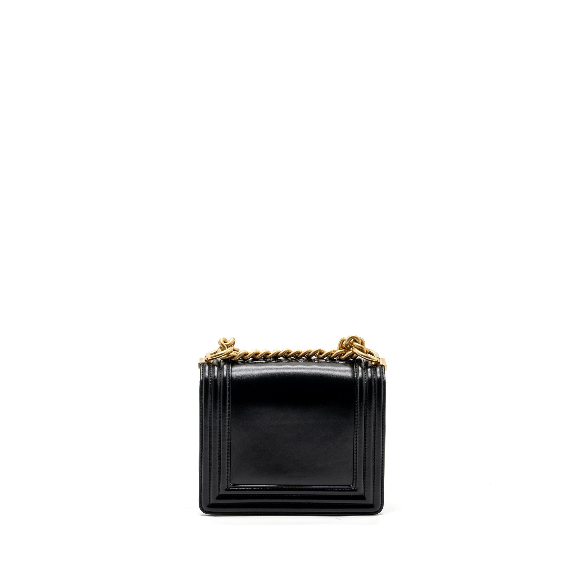 CHANEL MINI SQUARE BOY BAG LIMITED EDITION CALFSKIN BLACK GHW (MICROCHIP)