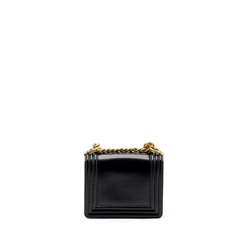 CHANEL MINI SQUARE BOY BAG LIMITED EDITION CALFSKIN BLACK GHW (MICROCHIP)