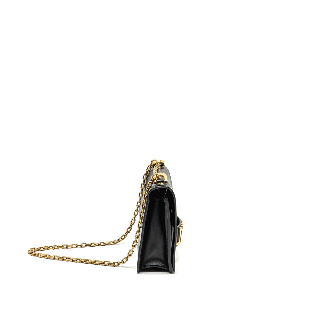 DIOR J'ADIOR MEDIUM FLAP BAG WITH CHAIN LEATHER BLACK GHW