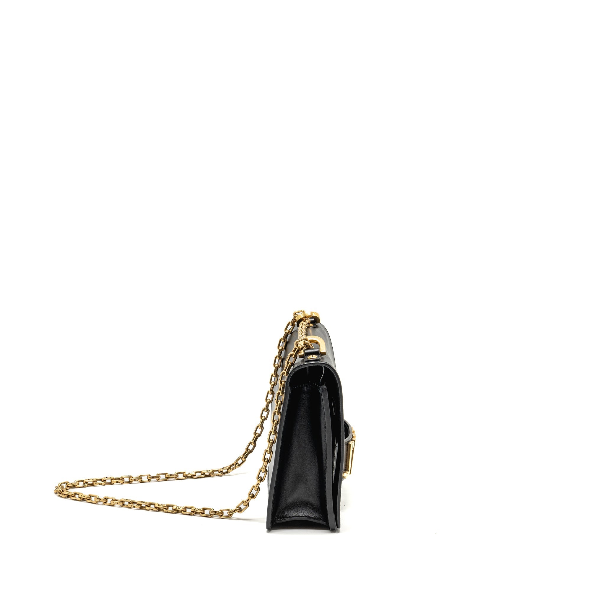 DIOR J'ADIOR MEDIUM FLAP BAG WITH CHAIN LEATHER BLACK GHW