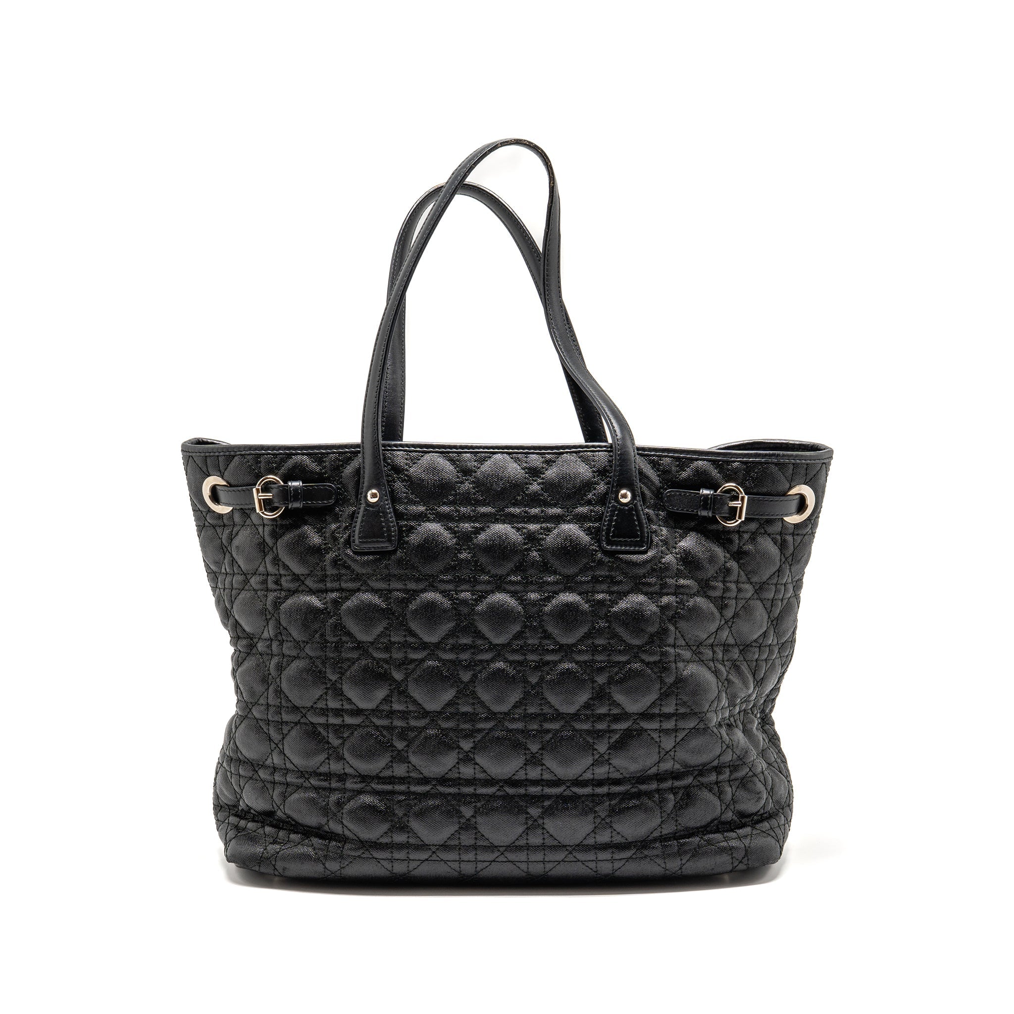DIOR SHOPPING TOTE BAG CANVAS BLACK SHW