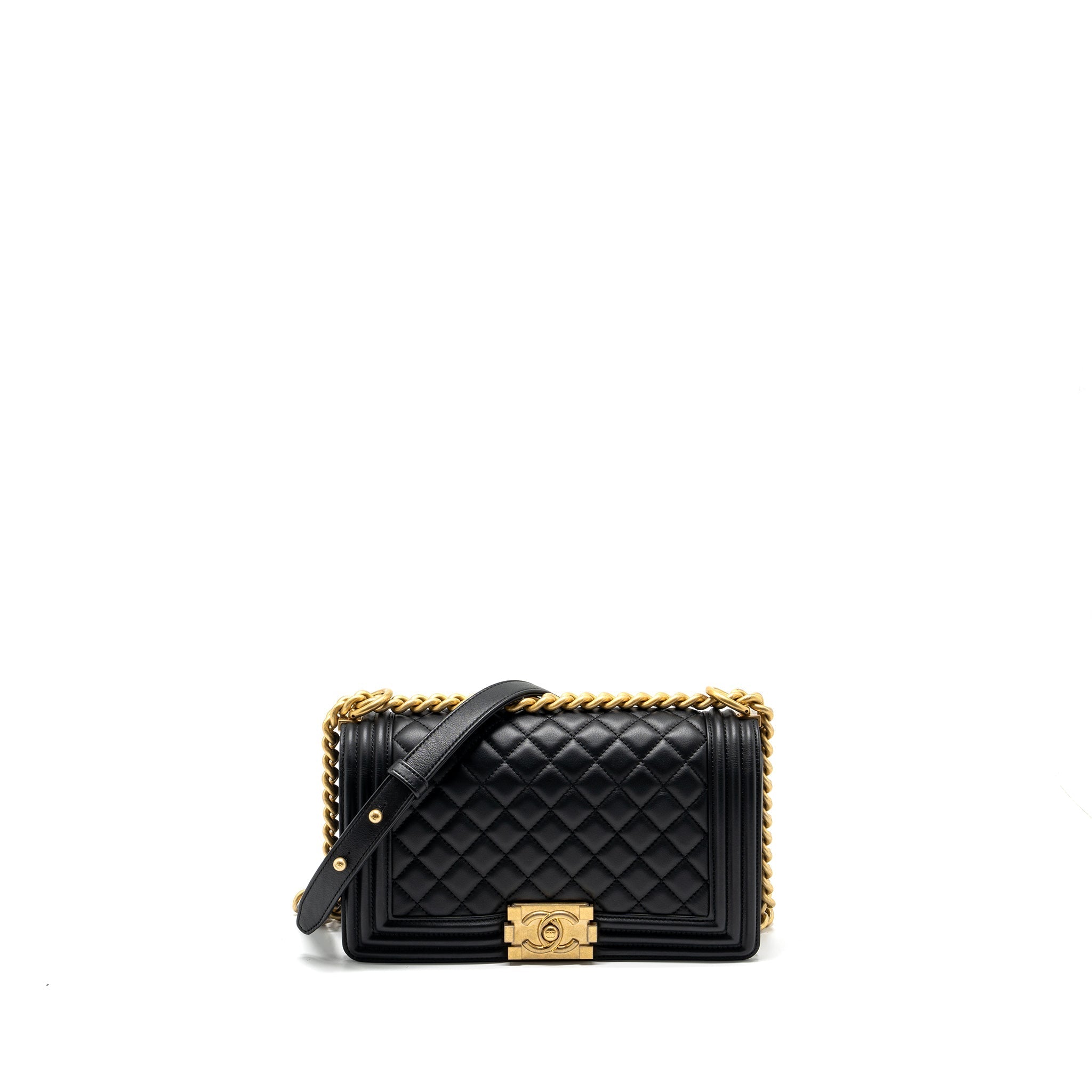 CHANEL MEDIUM BOY BAG SMOOTH CALFSKIN BLACK GHW