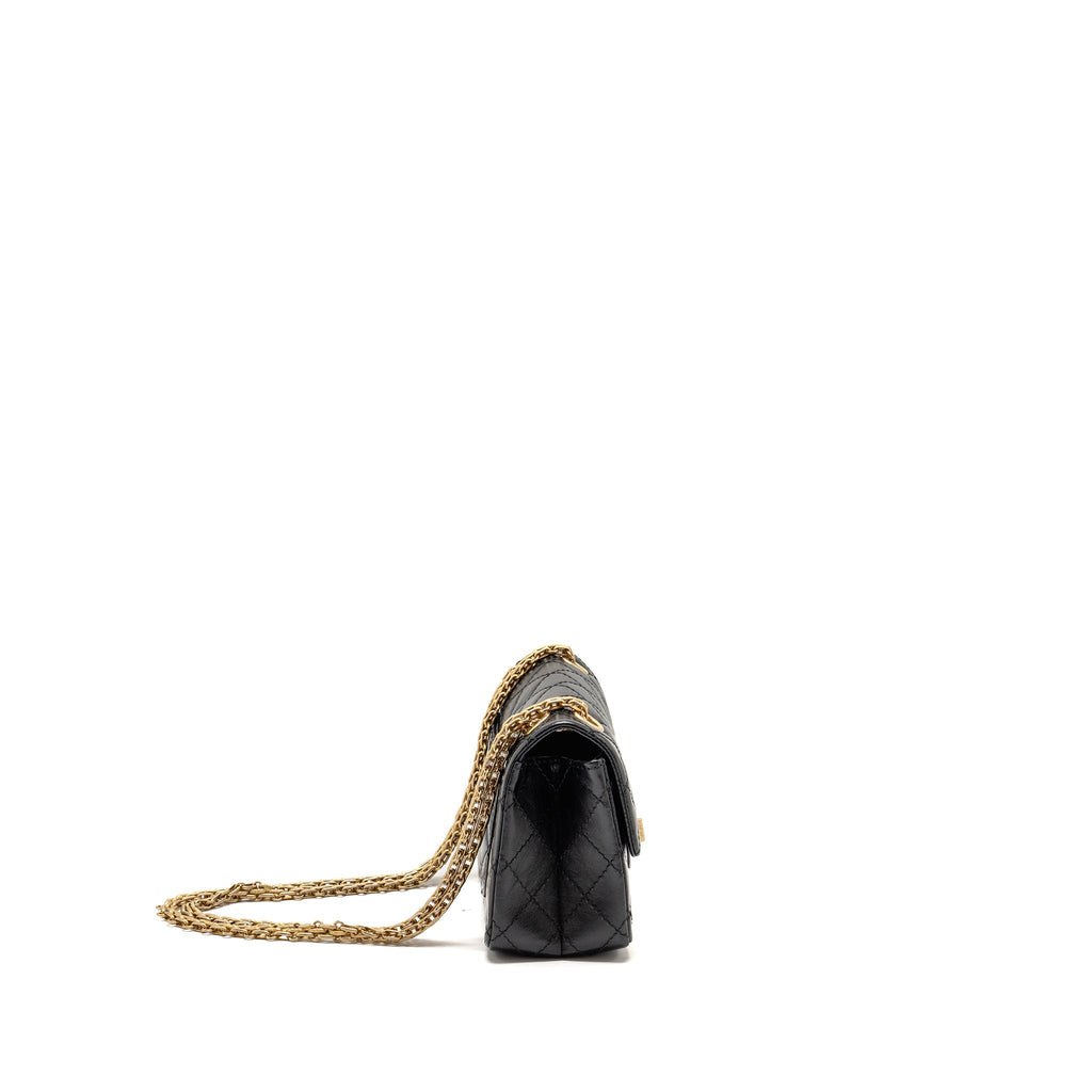 CHANEL MINI 2.55 REISSUE AGED CALFSKIN BLACK GHW