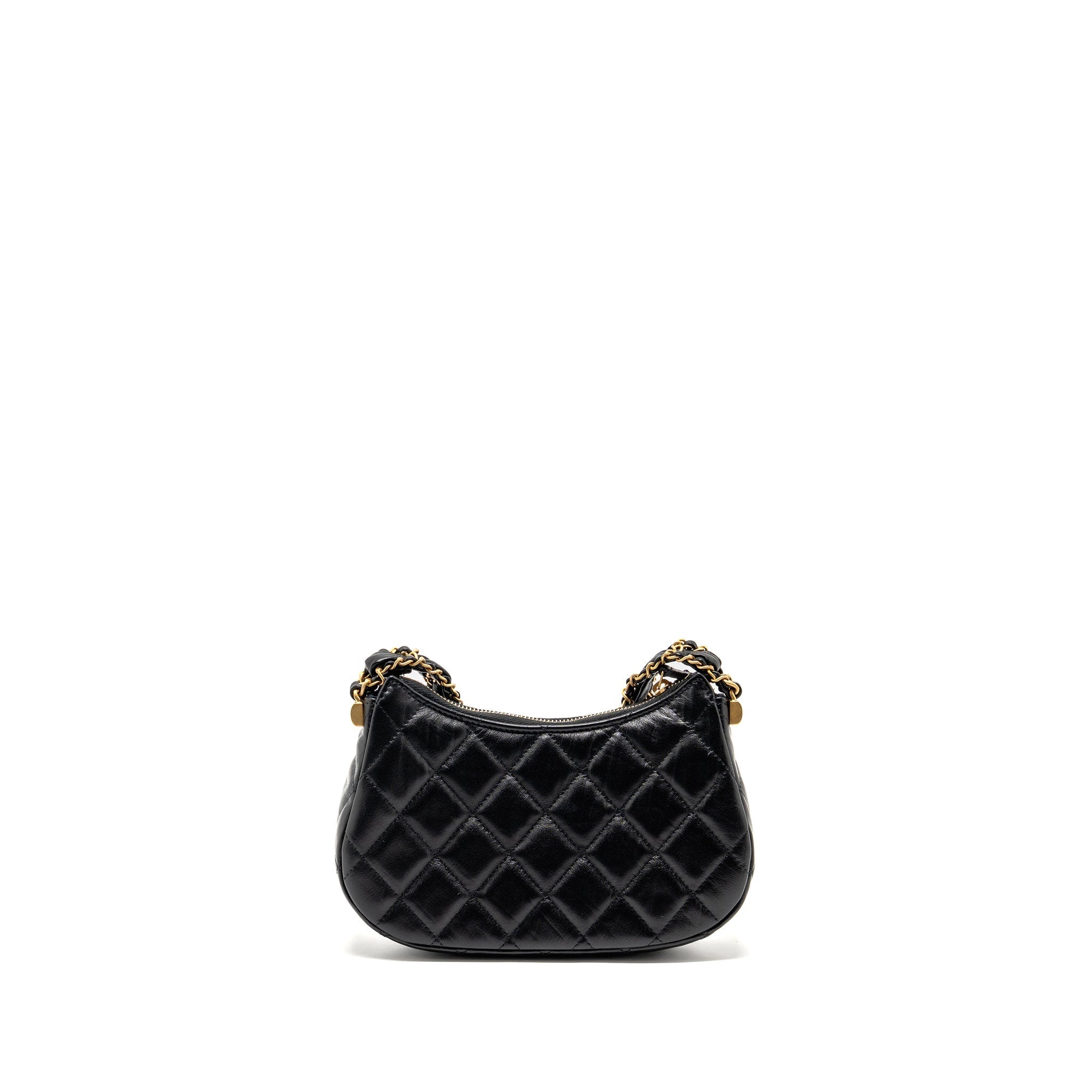 CHANEL 23K SMALL 19 HOBO SHOULDER BAG CALFSKIN BLACK GHW (MICROCHIP)