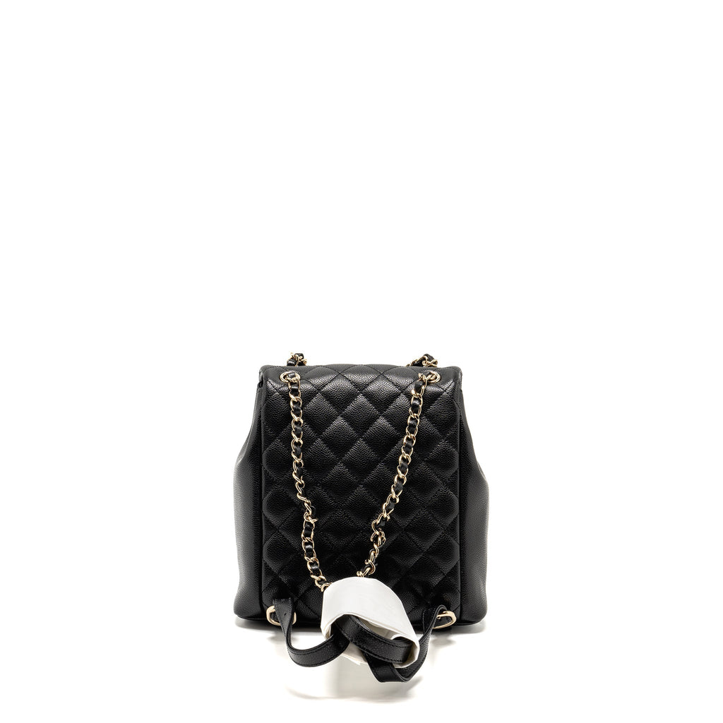 CHANEL TRIPLE PACK DUMA BACKPACK CAVIAR BLACK LGHW (MICROCHIP)