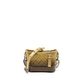 CHANEL SMALL GABRIELLE HOBO BAG METALLIC GOATSKIN DARK GOLD/BRONZE WITH MULTICOLOUR HARDWARE
