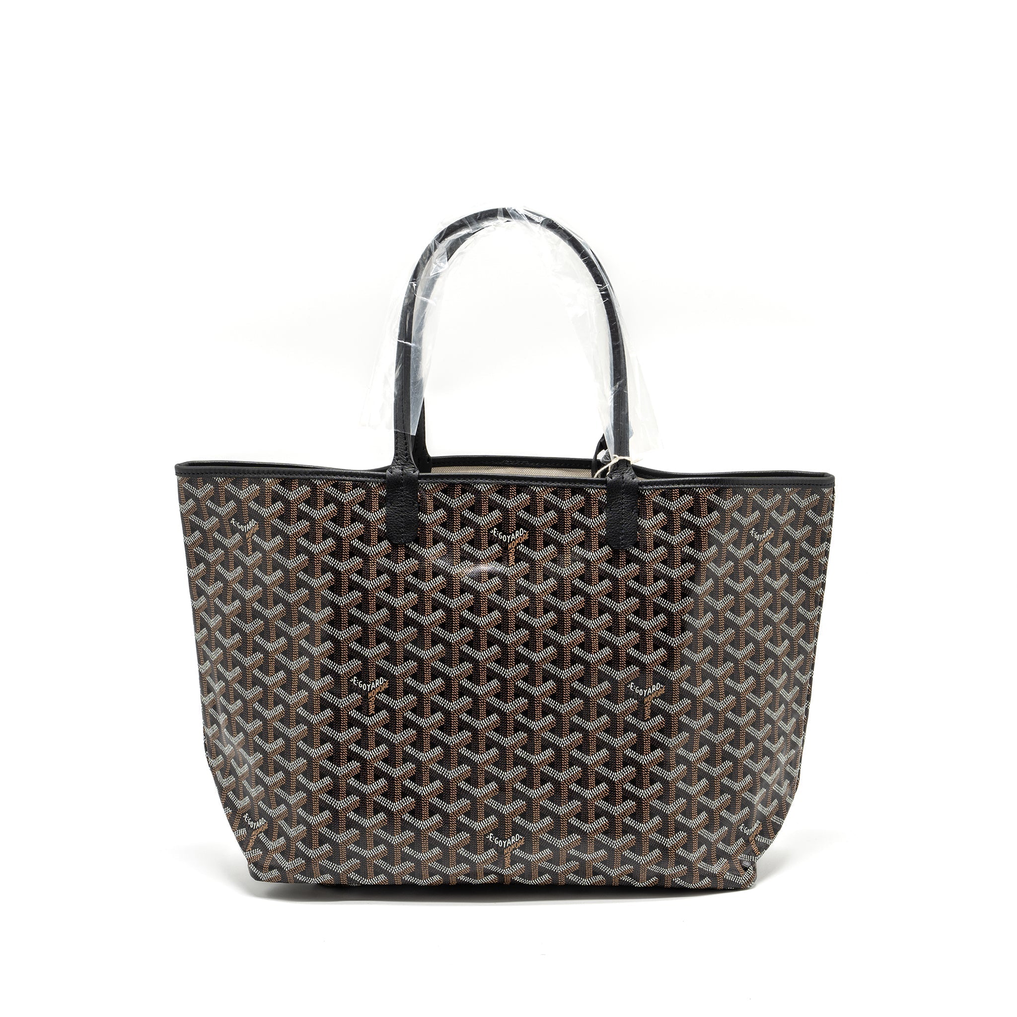 GOYARD SAINT LOUIS PM TOTE BAG GOYARDLINE CANVAS / LEATHER BLACK SHW