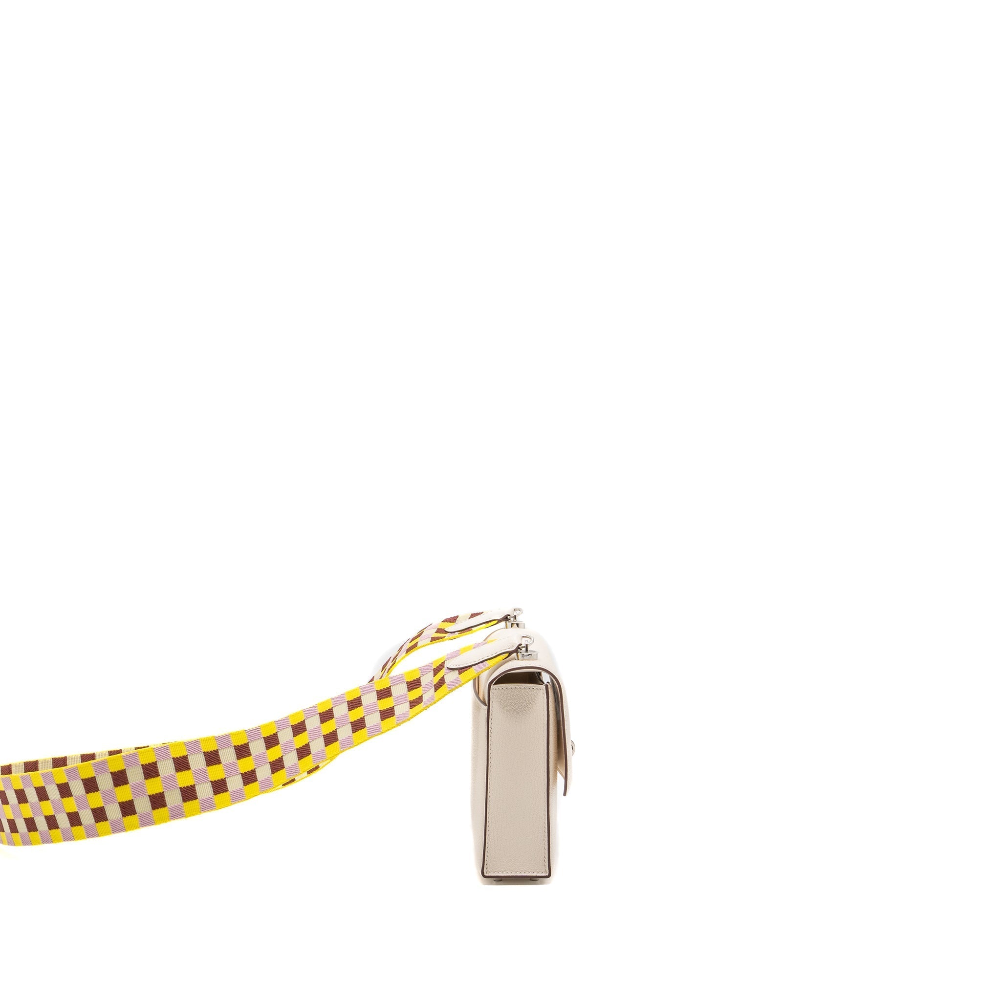 HERMES MINI VERROU CHEVRE MYSORE NATA / MULTICOLOR STRAP SHW