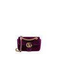 GUCCI MINI GG MARMONT SHOULDER BAG VELVET HOT PINK GHW