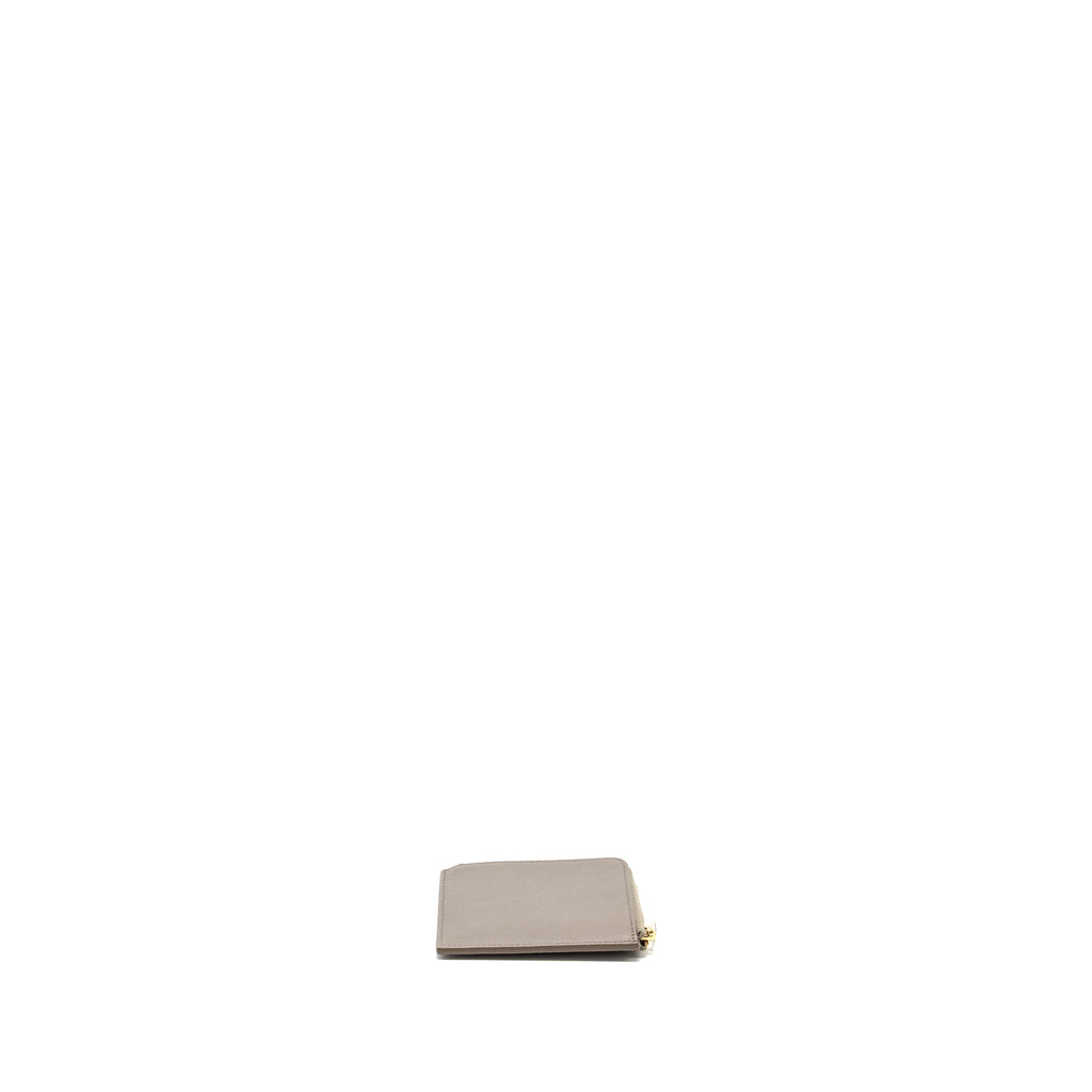 CELINE ZIPPED PURSE WITH REMOVABLE CARD HOLDER CALFSKIN / LAMBSKIN GREY / LIGHT BLUE GHW