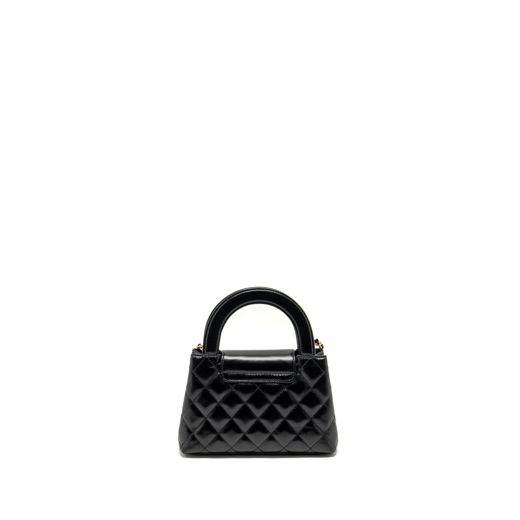 CHANEL 24A MINI SHOPPING TOTE/ MINI KELLY CALFSKIN BLACK GHW (MICROCHIP)