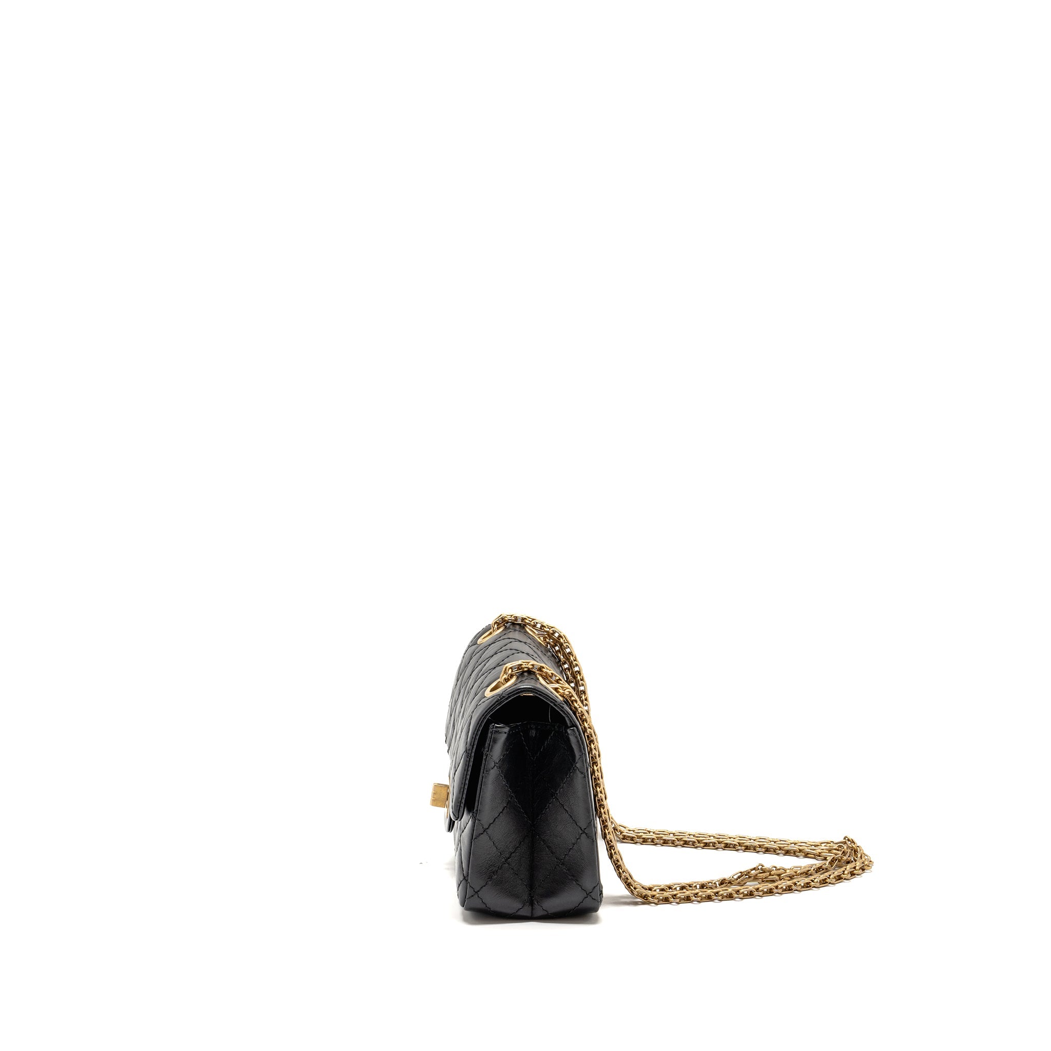 CHANEL MINI 2.55 REISSUE AGED CALFSKIN BLACK GHW