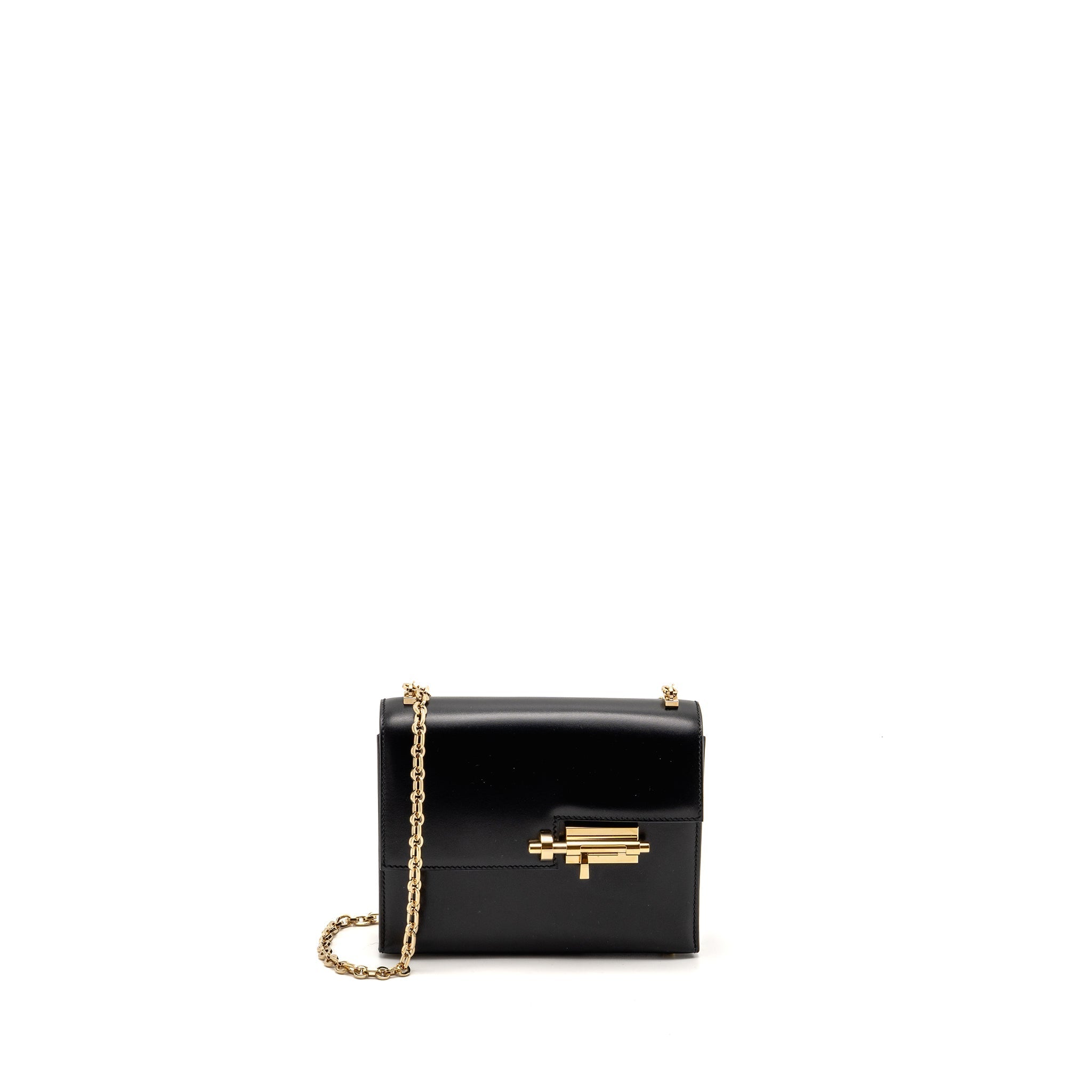 HERMES MINI VERROU BOX BLACK GHW