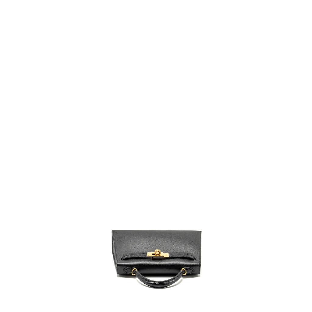 HERMES MINI KELLY II MADAME/LIZARD TOUCH BLACK GHW