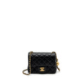 CHANEL 23K PEARL CRUSH MINI SQUARE FLAP BAG LAMBSKIN BLACK GHW (MICROCHIP)
