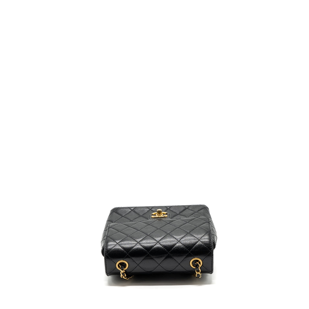 CHANEL 22K RETRO NEW SQUARE LARGE FLAP BAG GOATSKIN BLACK GHW (MICROCHIP)