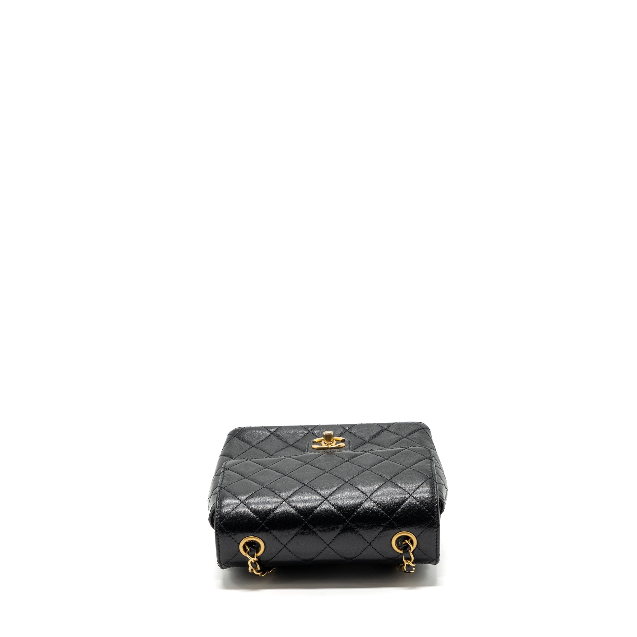 CHANEL 22K RETRO NEW SQUARE LARGE FLAP BAG GOATSKIN BLACK GHW (MICROCHIP)