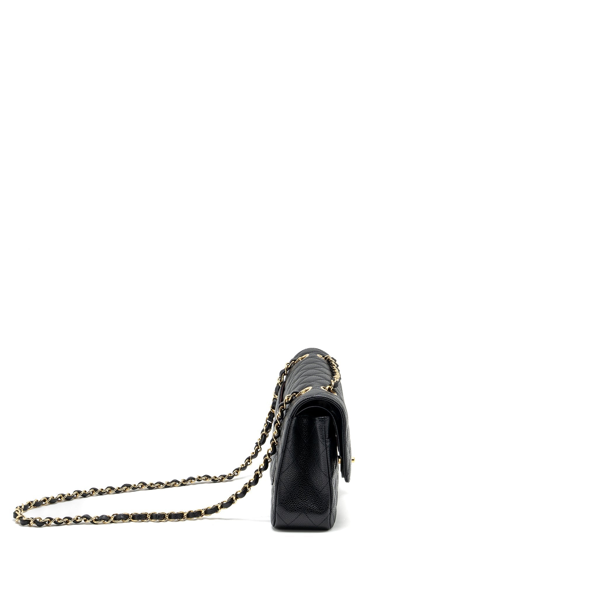CHANEL MEDIUM CLASSIC DOUBLE FLAP BAG CAVIAR BLACK GHW