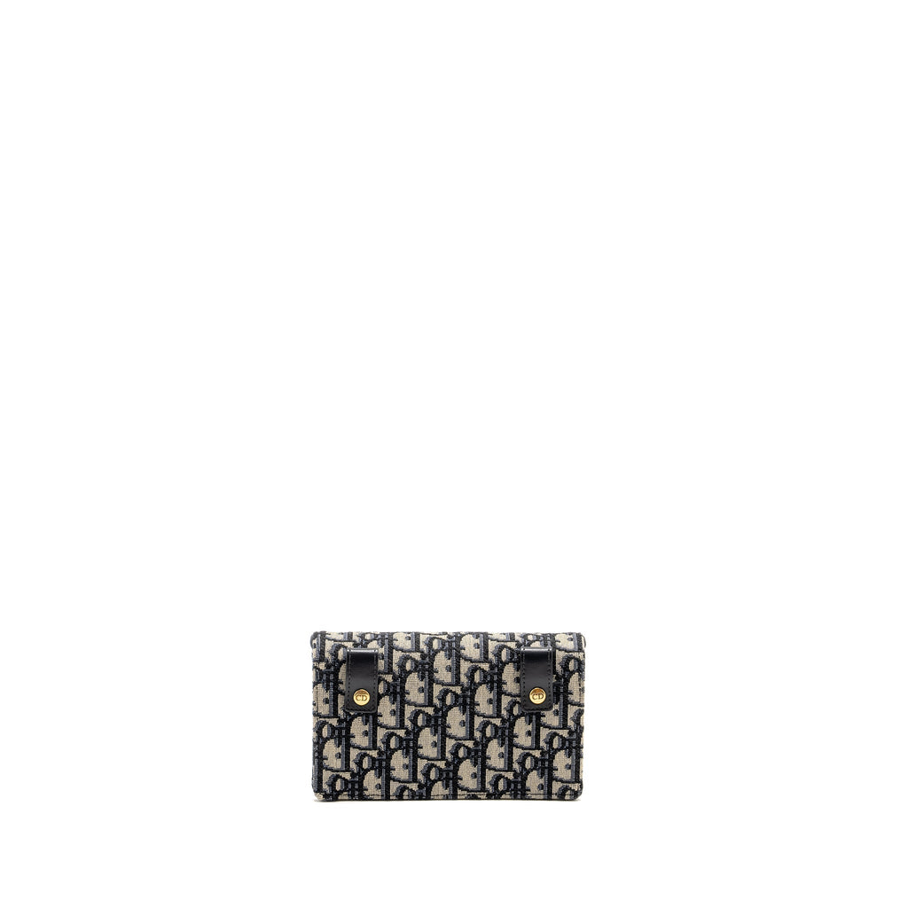 DIOR SADDLE BELT BAG/POUCH BLUE OBLIQUE JACQUARD CANVAS GHW