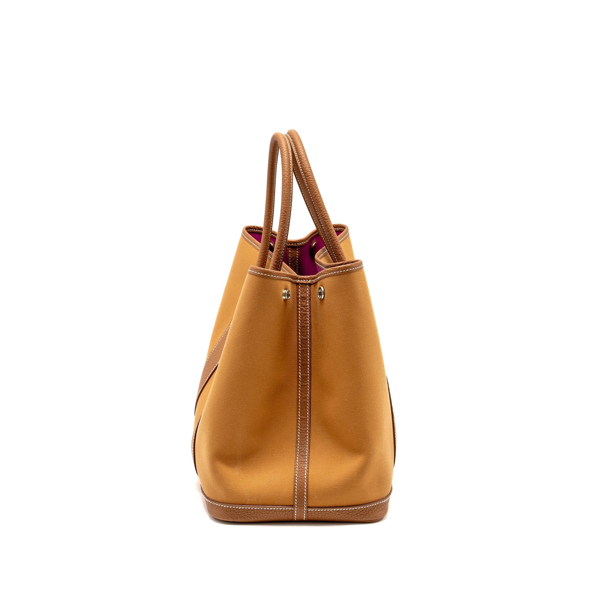HERMES GARDEN PARTY 36 CANVAS/NEGONDA DUNE-MAGNOLIA/GOLD SHW