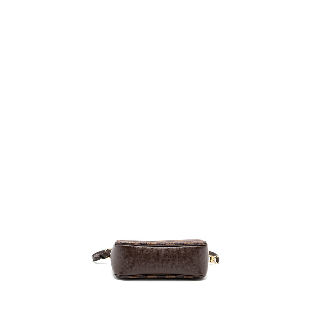 LOUIS VUITTON VINTAGE SQUARE SHOULDER BAG DAMIER EBENE GHW