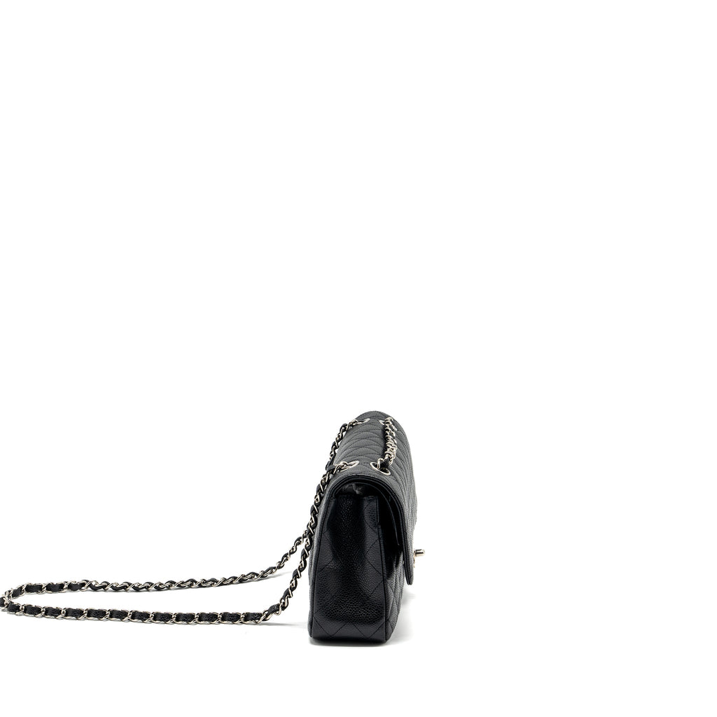CHANEL MEDIUM CLASSIC DOUBLE FLAP BAG CAVIAR BLACK SHW