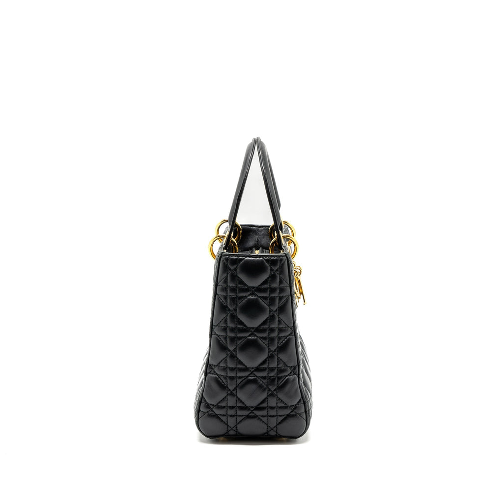 DIOR MEDIUM LADY DIOR LAMBSKIN BLACK GHW