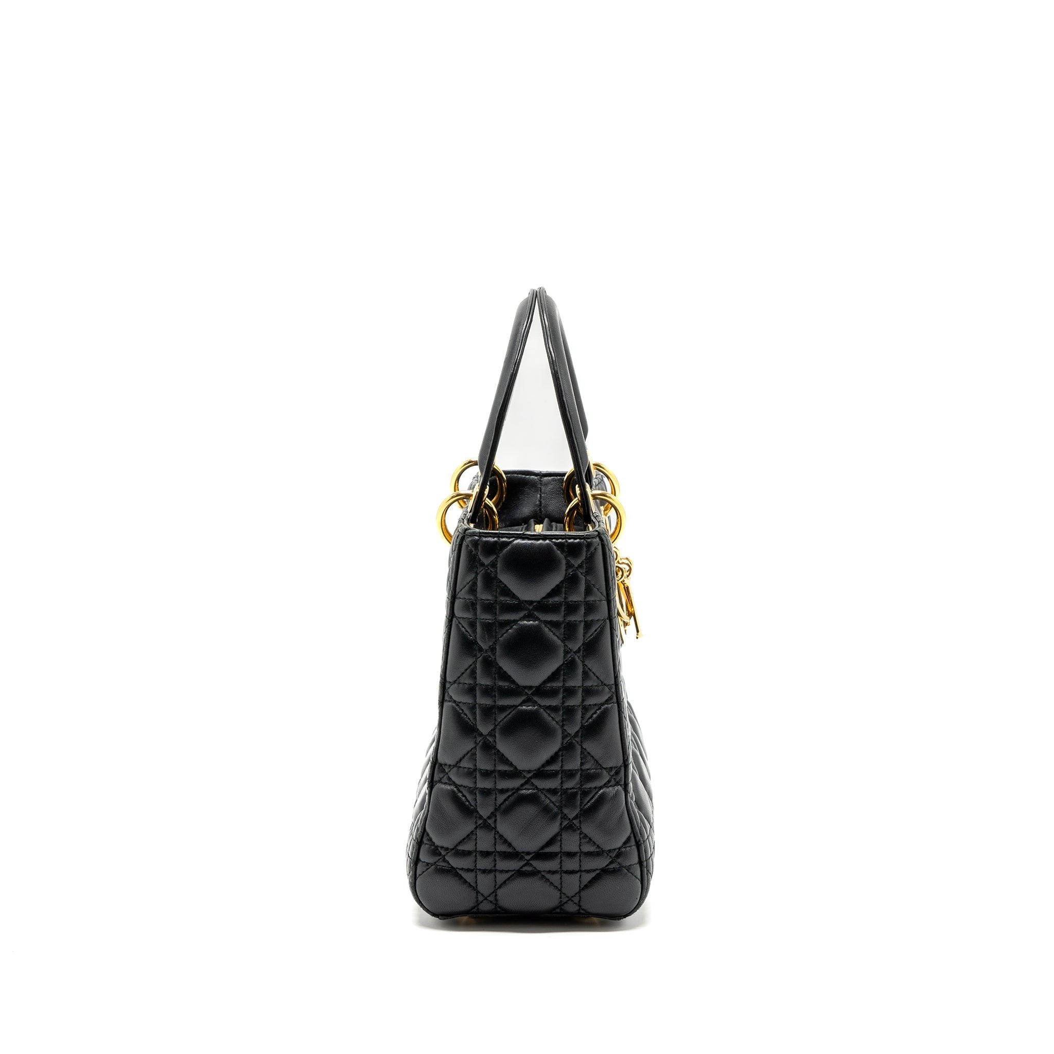 DIOR MEDIUM LADY DIOR LAMBSKIN BLACK GHW