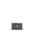 SAINT LAURENT/YSL ENVELOP CHAIN BAG CALFSKIN GREY SHW