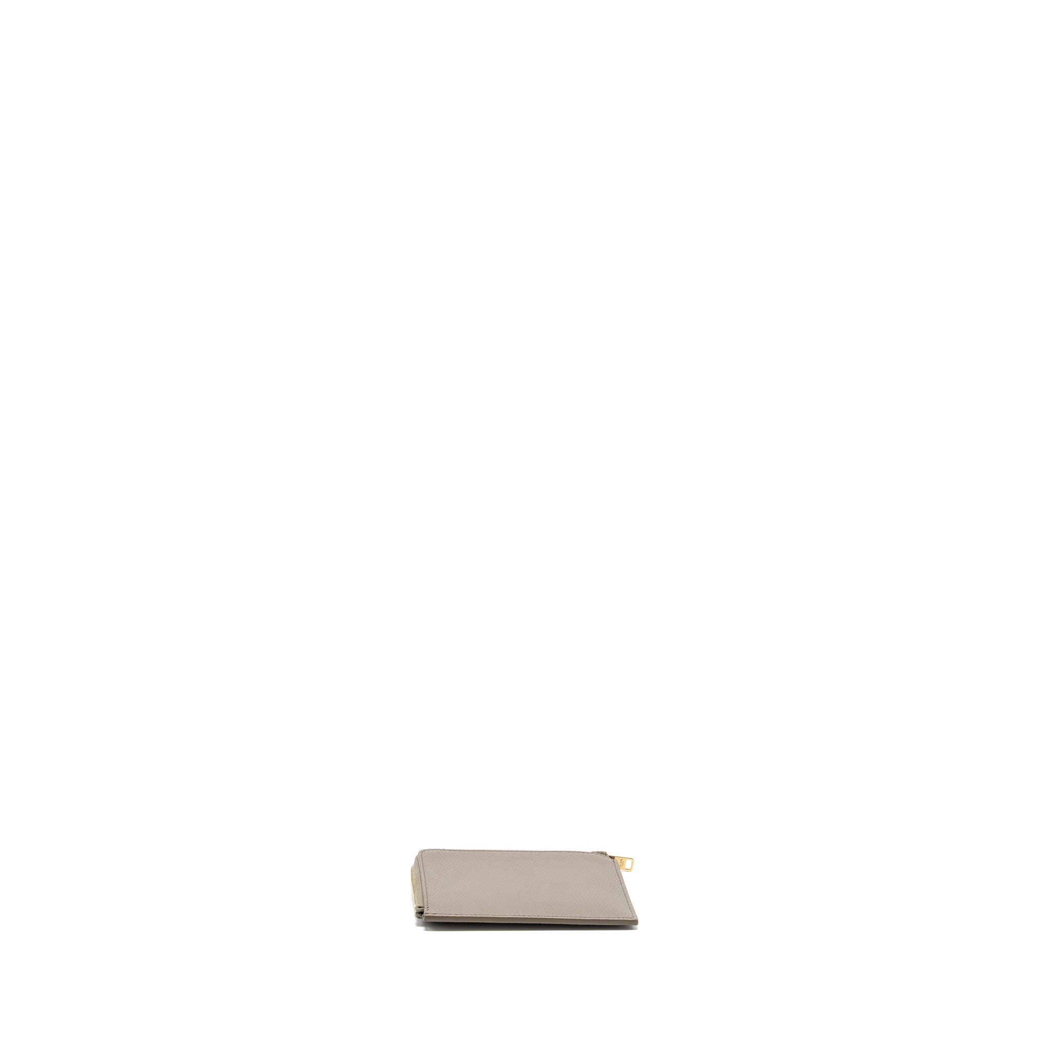 CELINE ZIPPED PURSE WITH REMOVABLE CARD HOLDER CALFSKIN / LAMBSKIN GREY / LIGHT BLUE GHW