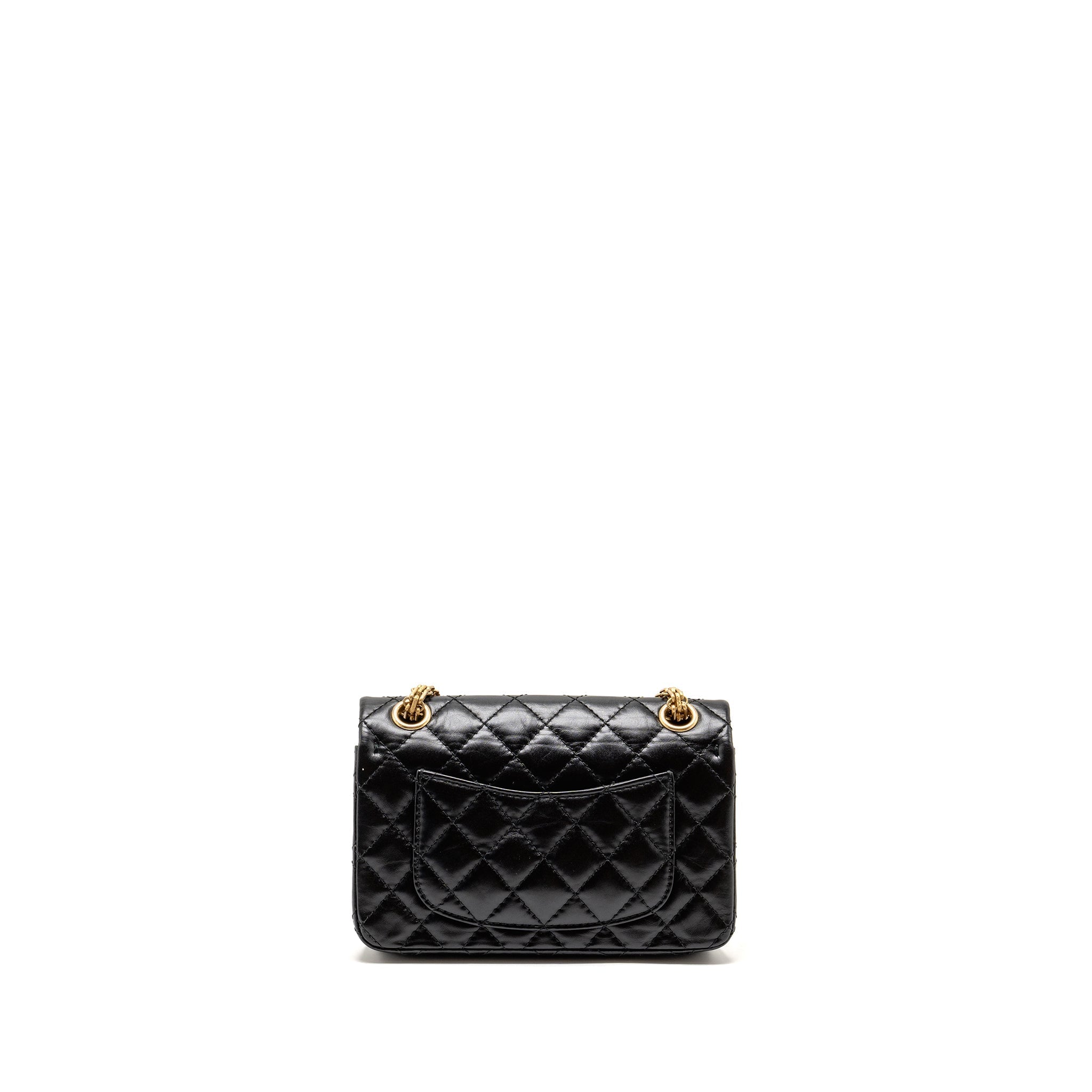 CHANEL MINI 2.55 REISSUE AGED CALFSKIN BLACK GHW