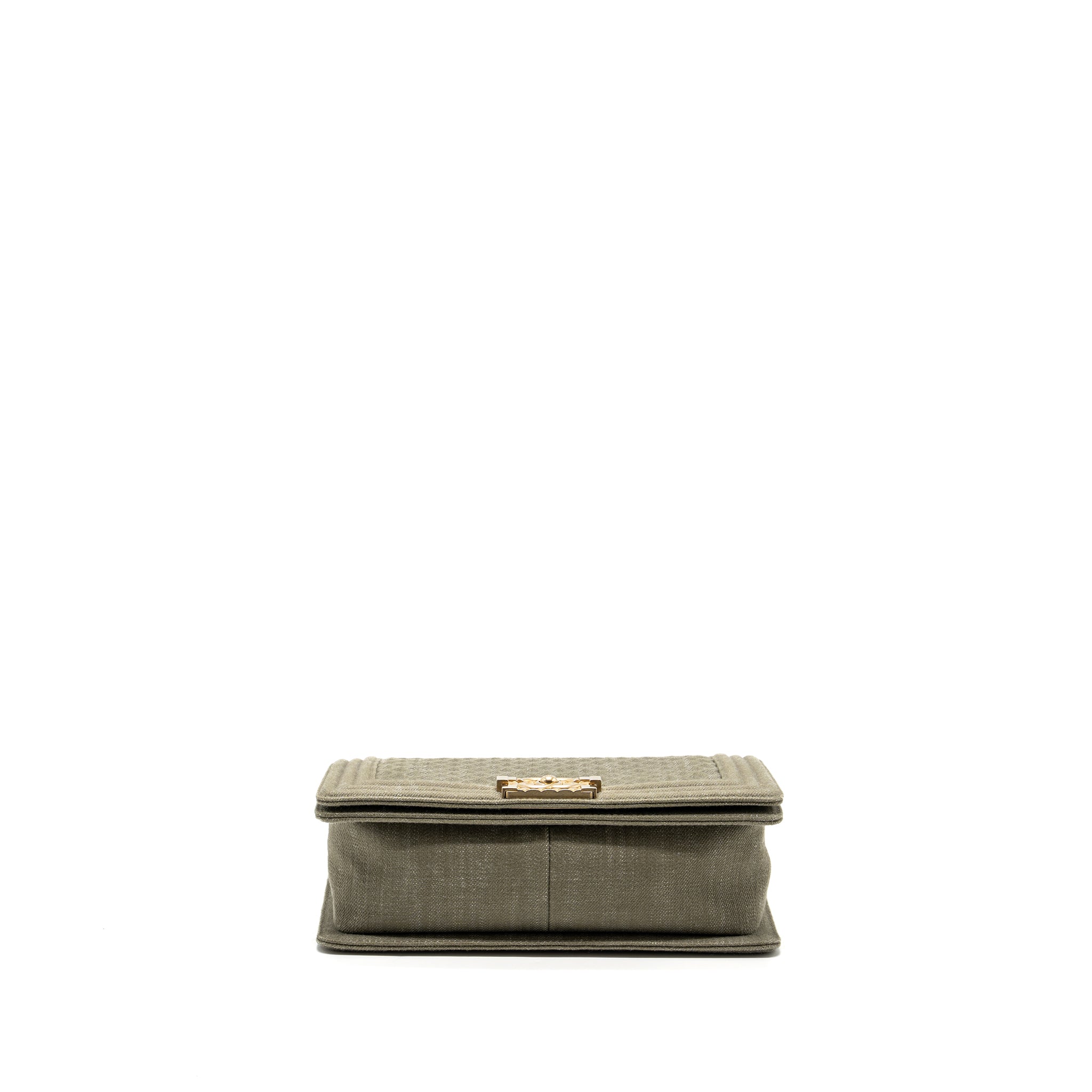 CHANEL MEDIUM BOY BAG DENIM OLIVE GREEN BRUSHED GHW