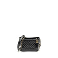 CHANEL SMALL CHEVRON GABRIELLE HOBO BAG CALFSKIN BLACK MULTICOLOUR HARDWARE