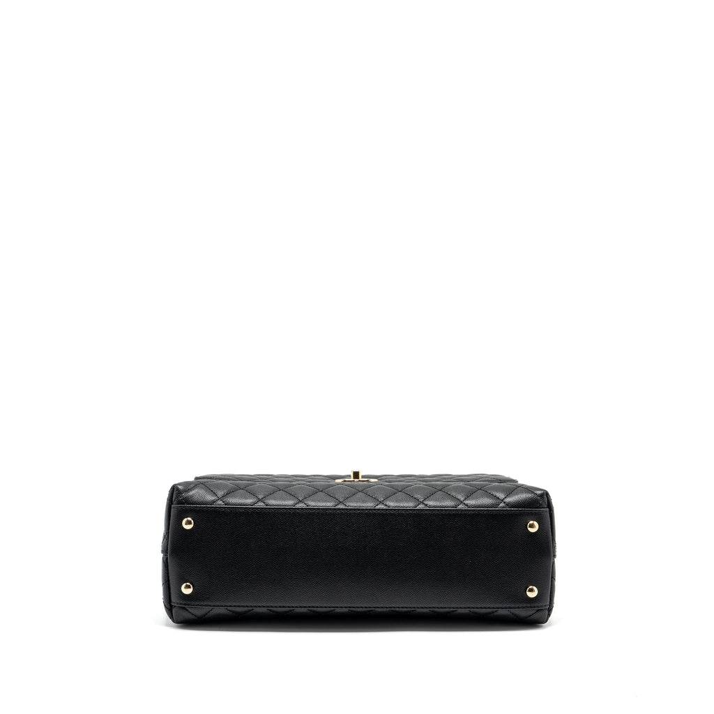 CHANEL LARGE COCO HANDLE CAVIAR BLACK LGHW (MICROCHIP)