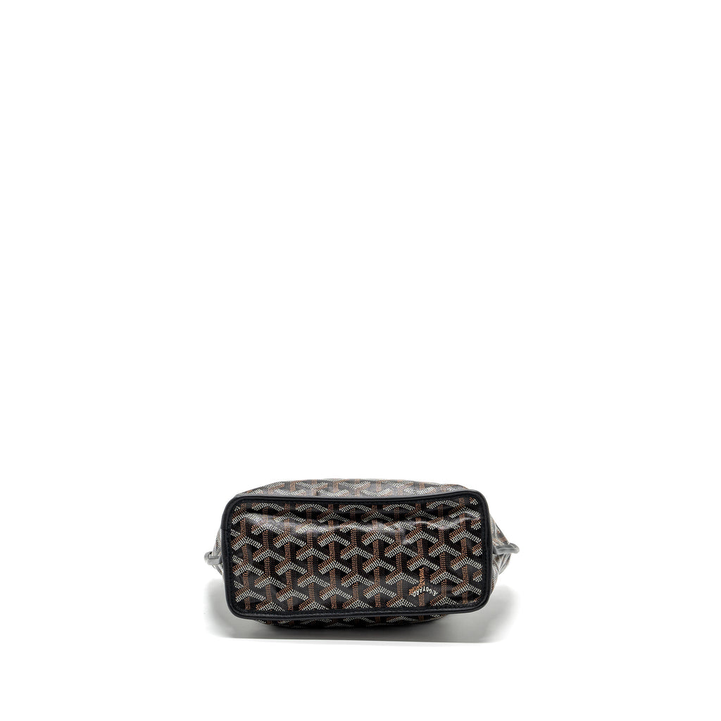 GOYARD MINI ANJOU TOTE BAG GOYARDLINE CANVAS / CALFSKIN BLACK SHW
