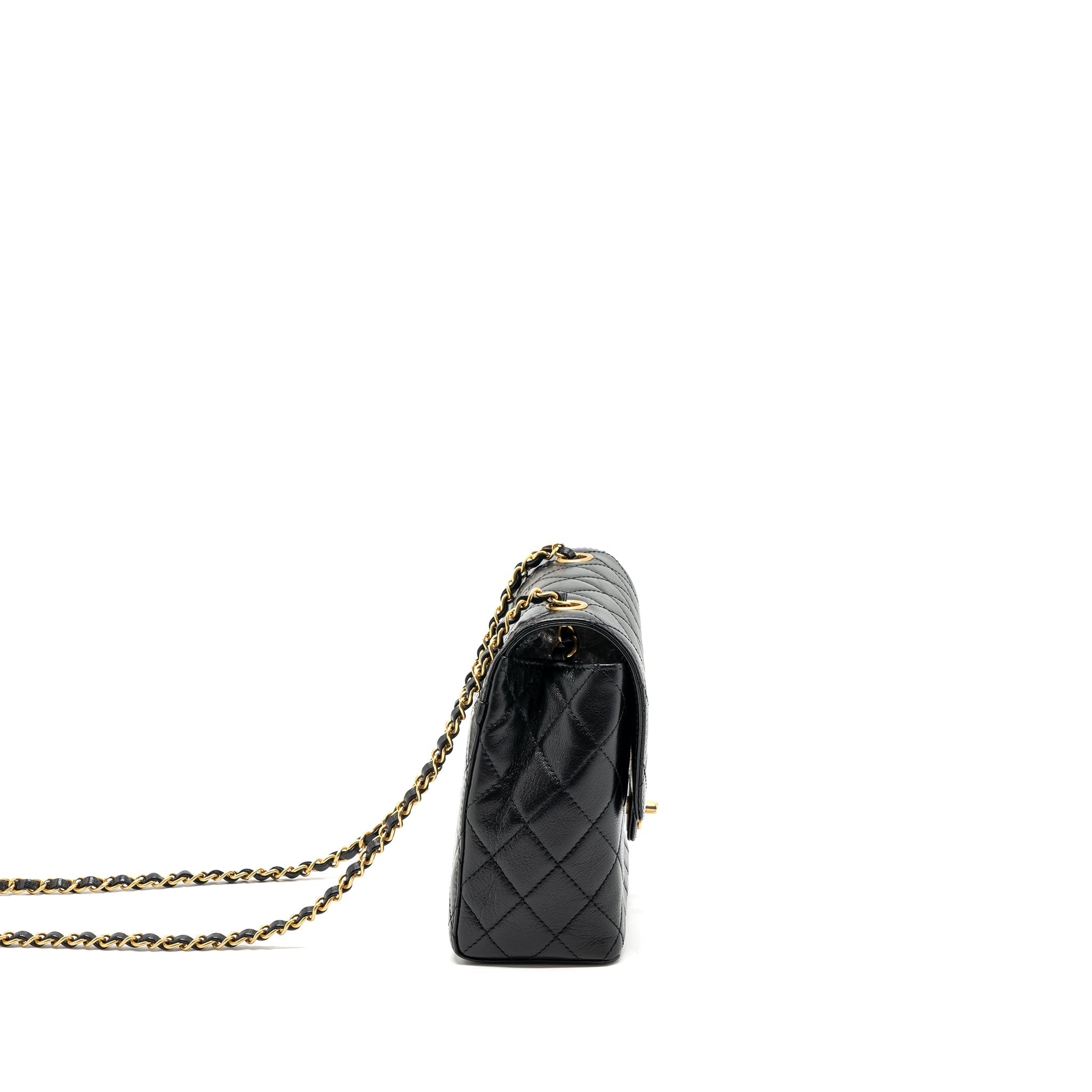 CHANEL 22K RETRO NEW SQUARE LARGE FLAP BAG GOATSKIN BLACK GHW (MICROCHIP)