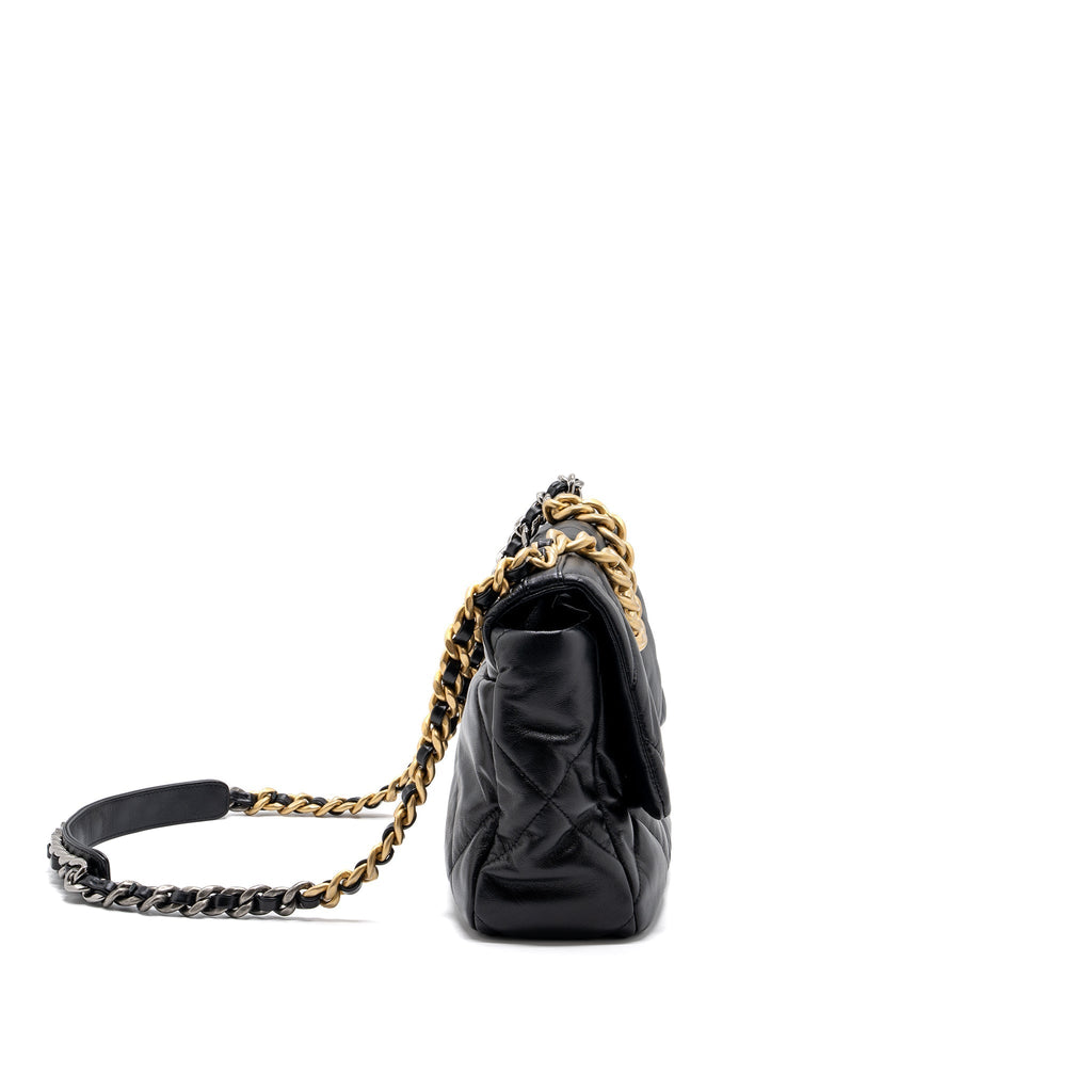 CHANEL MEDIUM 19 BAG GOATSKIN BLACK MULTICOLOUR HARDWARE