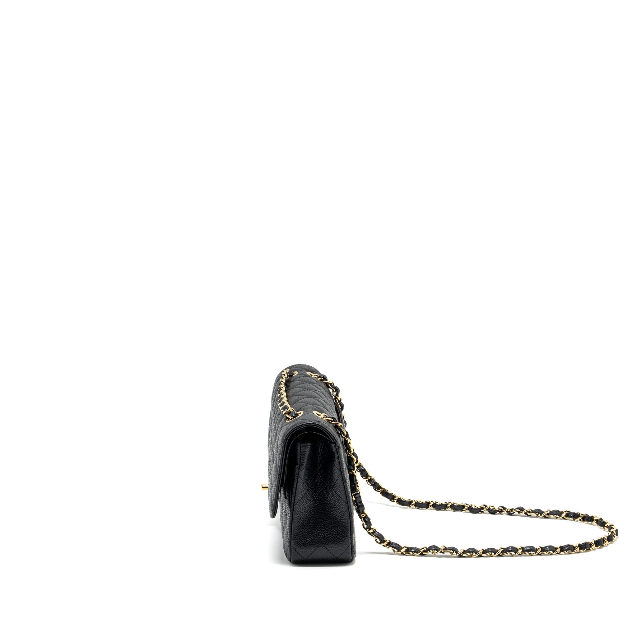 CHANEL MEDIUM CLASSIC DOUBLE FLAP BAG CAVIAR BLACK GHW